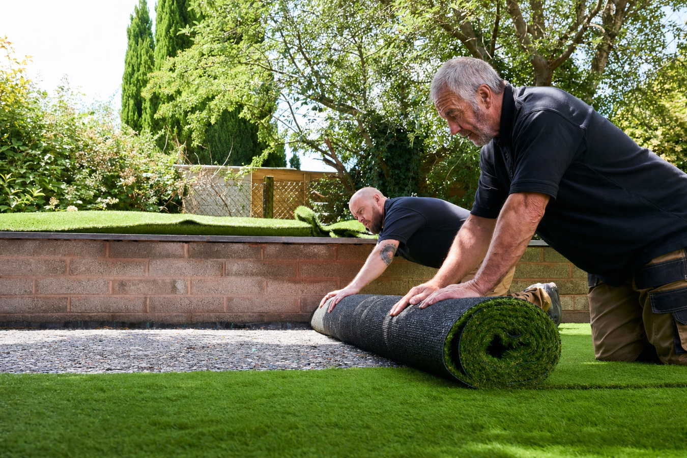 Artificial turf installation in El Cerrito, CA